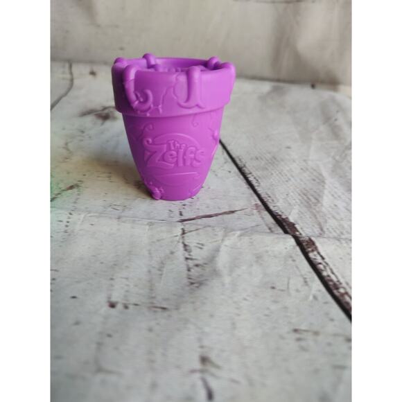 2 Lil Zelfs Planters Mini Troll Yellow Green Figure Purple Flowerpot Playset - Picture 5 of 11